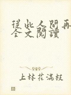 从此人间再无你全文阅读