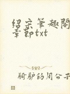 绍宋笔趣阁最新章节txt