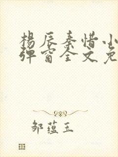 杨辰秦惜小说无弹窗全文免费阅读