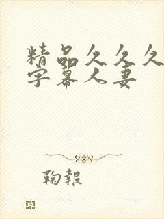 精品久久久中文字幕人妻