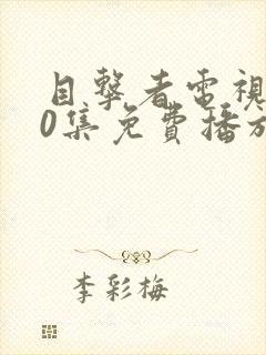 目击者电视剧40集免费播放