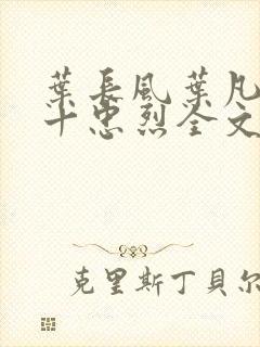 叶长风叶凡一门十忠烈全文笔趣阁封面