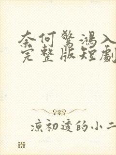 奈何惊鸿入我心完整版短剧