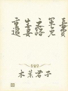 重生之军长漫漫追妻路免费阅读