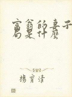 富翁的妻子大结局是什么封面
