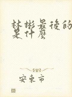 林彬最后的结局是什么