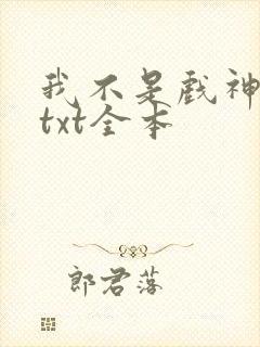 我不是戏神小说txt全本