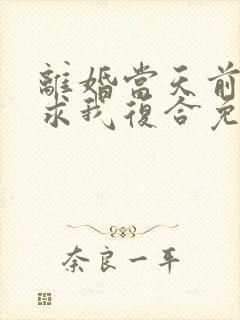 离婚当天前夫跪求我复合免费阅读