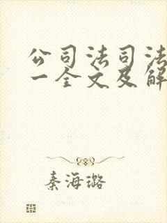 公司法司法解释一全文及解读