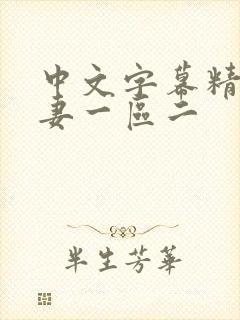中文字幕精品人妻一区二