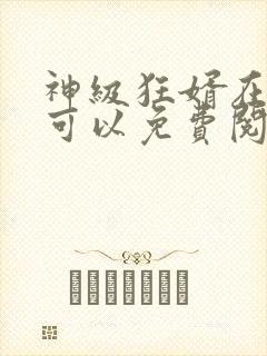 神级狂婿在哪里可以免费阅读