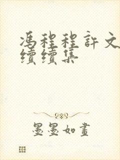 冯程程许文强后续续集封面