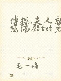 傅总,夫人就在您隔壁txt免费下载全本
