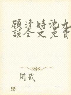 顾清时沈九笙小说全文免费阅读全文封面