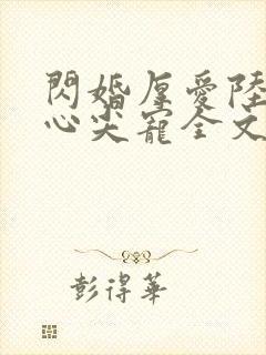 闪婚厚爱陆少的心尖宠全文免费阅读封面
