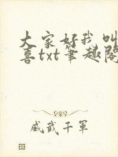 大家好我叫林小喜txt笔趣阁封面