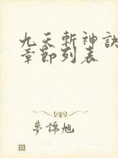 九天斩神诀最新章节列表