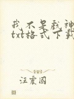 我不是戏神小说txt格式下载