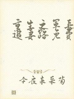 重生之军长漫漫追妻路免费阅读