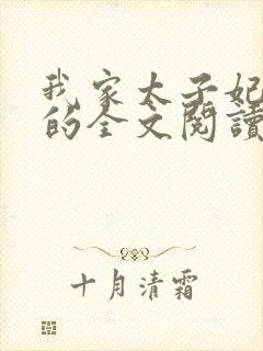 我家太子妃超凶的全文阅读小说封面