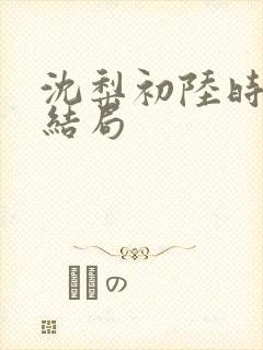 沈梨初陆时霁大结局封面