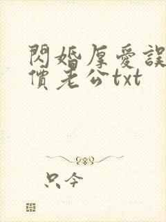 闪婚厚爱误嫁天价老公txt封面