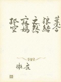 孤寂之狼叶凡司空嫣然结合