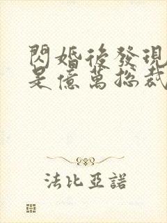 闪婚后发现老公是亿万总裁封面