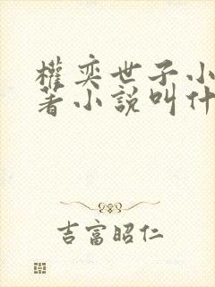 权奕世子小说原著小说叫什么名字啊