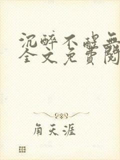 沉醉不醒无删减全文免费阅读封面
