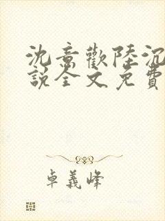 沈意欢陆沉舟小说全文免费下载