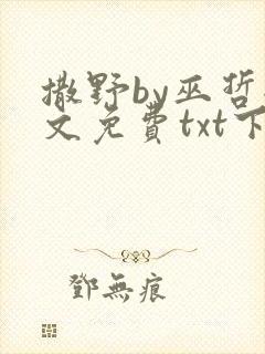 撒野by巫哲全文免费txt下载封面