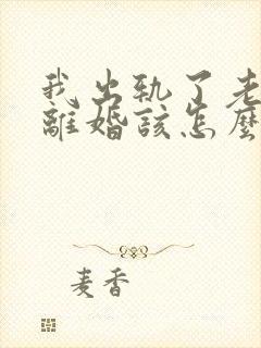 我出轨了老公要离婚该怎么办