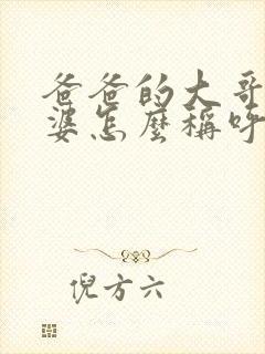 爸爸的大哥的老婆怎么称呼封面
