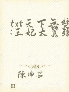 txt天下无双:王妃太嚣张下载