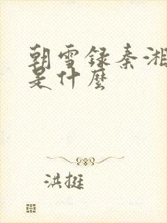 朝雪录秦湘结局是什么
