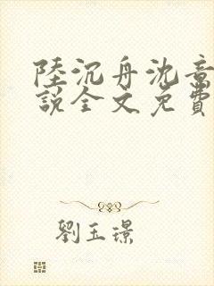 陆沉舟沈意欢小说全文免费阅读