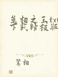 万相之王txt下载精校版