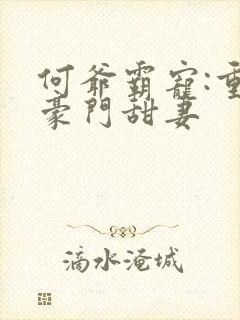 何爷霸宠:重生豪门甜妻