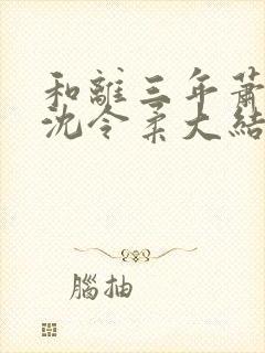 和离三年萧清濯沈令柔大结局封面