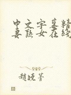 中文字幕精品人妻熟女在线封面
