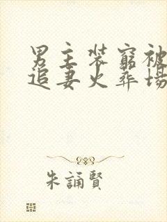 男主装穷被发现追妻火葬场封面