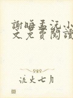 谢晦孟沅小说全文免费阅读