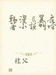 韩漫《暴夜》原著小说叫啥封面