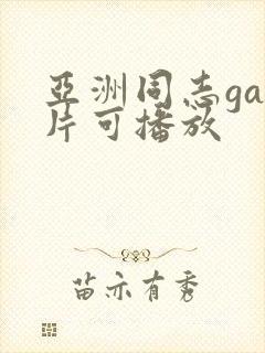 亚洲同志gay片可播放