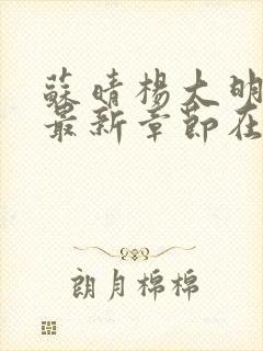 苏晴杨大明小说最新章节在线阅读