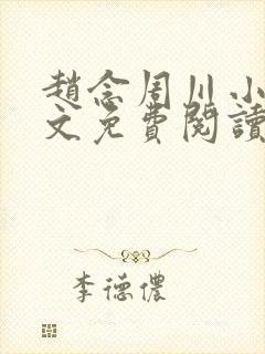 赵念周川小说全文免费阅读封面