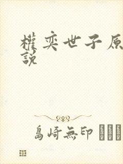 权奕世子原著小说封面