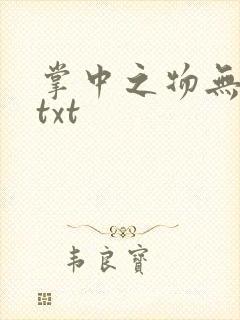 掌中之物无删减txt封面
