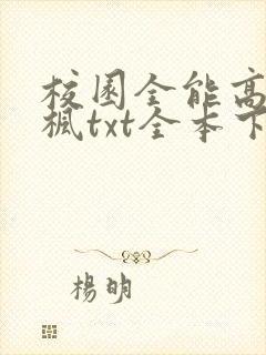 校园全能高手季枫txt全本下载